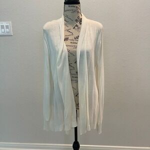 Liz Claiborne Career Cream Cardigan XL Extra Large Long Sleeve Knit‎ Open Front